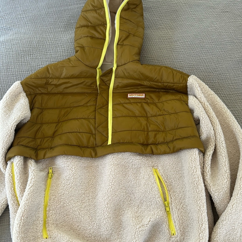 Mother LA beyond the summit Sherpa puff half zip pullover